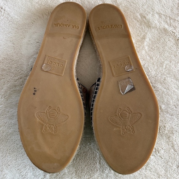 Gucci Brown GG Espadrille Sandal with Gold Double G - Picture 3 of 7